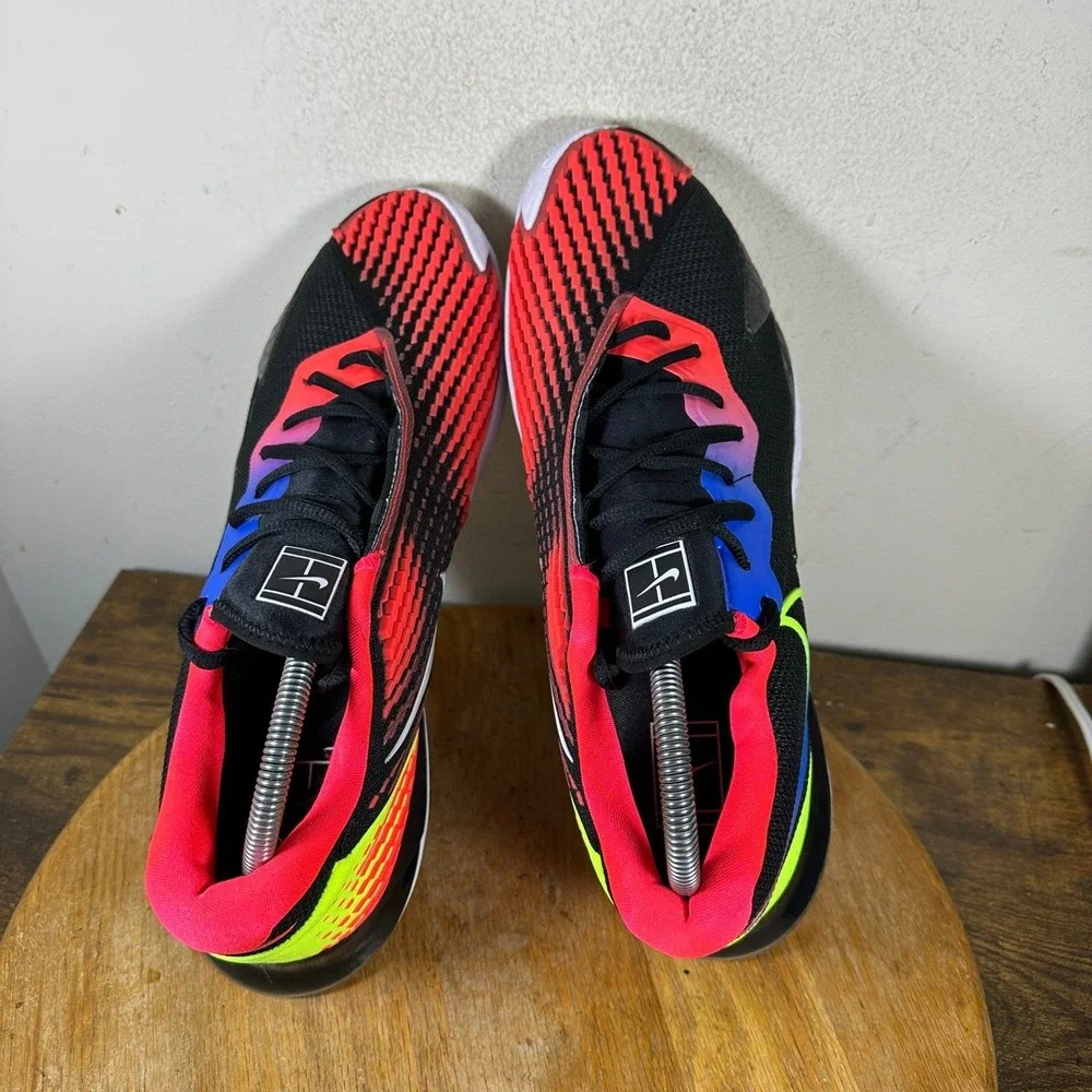 NikeCourt Air Zoom Vapor Cage 4 Black Crimson Volt Shoes CD0424-007 Mens 10.5